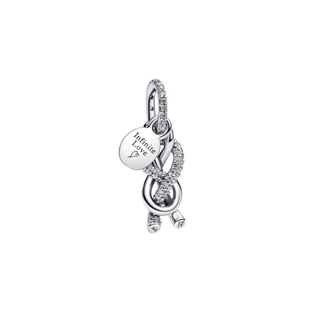 Pandora Moments Silver Cz Pava Infinity Knot Dangle Charm
